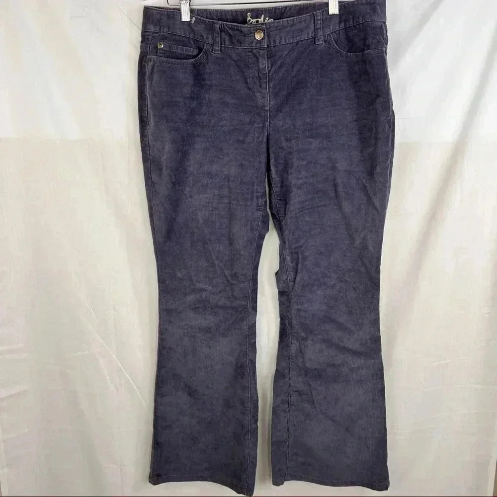 BODEN Women's Corduroy Gray Bootcut Denim Jeans Cotton Blend Size 10P Classic